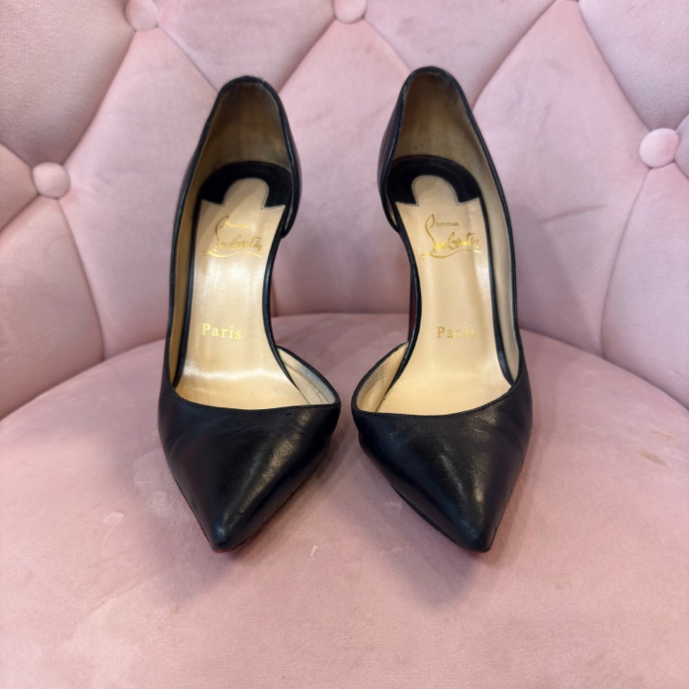 Christian Louboutin Red Bottoms Black Leather Iriza size 36 - Picture 2 of 5